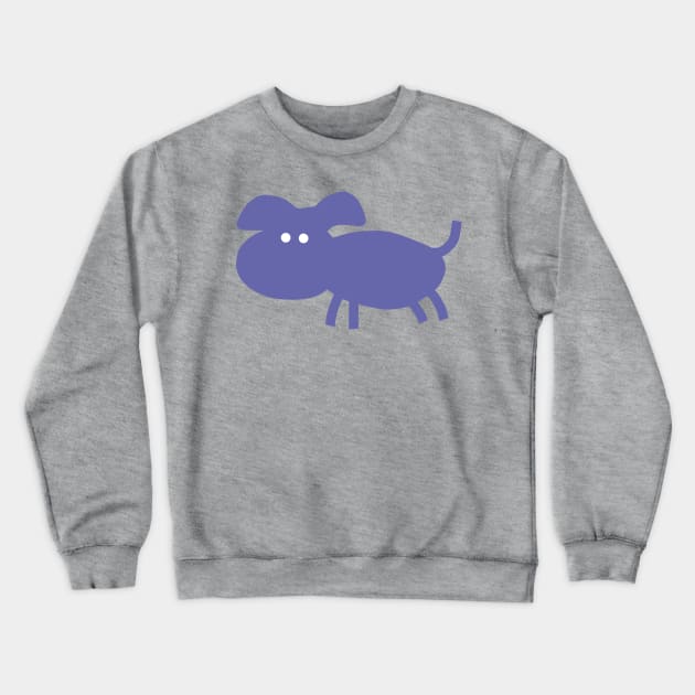 Mysterious Periwinkle Blue Chonk Puppy Dog Crewneck Sweatshirt by ellenhenryart